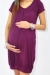 Tunic banded bamboo maternity dress funky muma plum