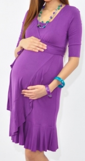 Evita wrap dress breastfeeding and maternity funky muma plum