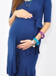 Evita ink blue bamboo pregnant dress funky muma breastfeeding pregnancy maternity wear 
