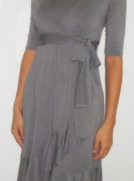 Evita wrap dress breastfeeding and maternity funky muma pewter