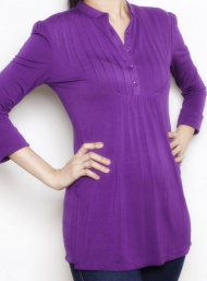 Pleated bib plum longsleeve top shirt nursing bamboo funky muma breastfeeding pregnancy maternity wear 