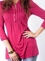 Pleated tunic maternity wear funky muma maroon