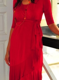 Evita wrap dress breastfeeding and maternity funky muma crimson
