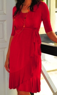 Evita wrap dress breastfeeding and maternity funky muma crimson