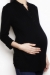 Pleated bib black longsleeve top shirt  pregnant bamboo funky muma breastfeeding pregnancy maternity wear 