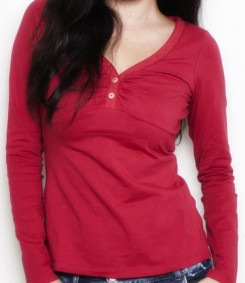Lace henley dark red long sleeve nursing funky muma breastfeeding pregnancy maternity wear 
