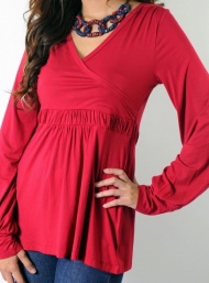 Bella bamboo top maternity funky muma red