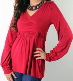 Bella bamboo top maternity funky muma red