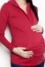 Buttoned hoodie red pregnant funky muma breastfeeding pregnancy maternity wear