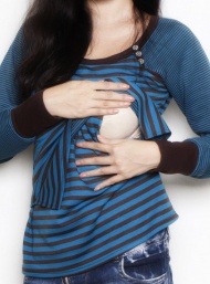 Scoopneck stripes raglan teal and brown breastfeeding funky muma breastfeeding pregnancy maternity wear 