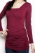 Double ruche top bamboo nursing burgundy funky muma breastfeeding pregnancy maternity wear 