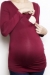 Double ruche top bamboo pregnant burgundy funky muma breastfeeding pregnancy maternity wear 