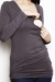 Double ruche top bamboo breastfeed pewter funky muma breastfeeding pregnancy maternity wear 