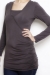 Double ruche top bamboo nursing pewter funky muma breastfeeding pregnancy maternity wear 