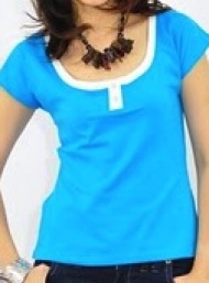 Scoop neck maternity wear funky muma blue